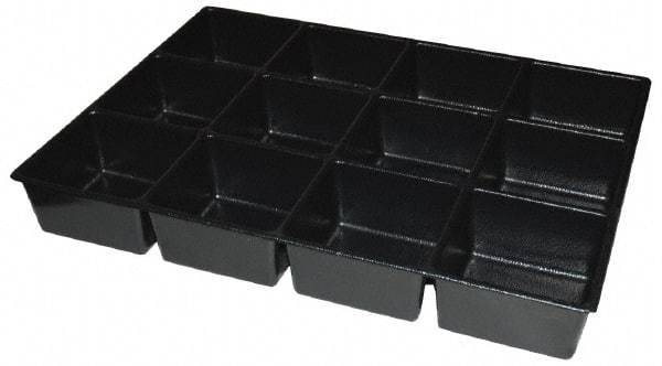 Kennedy - Tool Box Durable ABS Plastic Organizer - 23" Wide x 16-1/2" Deep x 4" High, Black, For 27" Wide Roller Cabinets - Industrial Tool & Supply