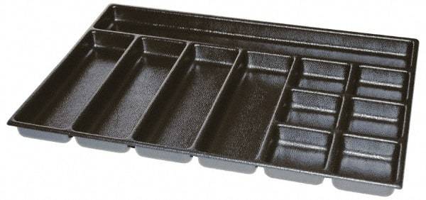Kennedy - Tool Box Durable ABS Plastic Organizer - 25" Wide x 18-1/2" Deep x 2" High, Black, For 29" Wide Roller Cabinets - Industrial Tool & Supply