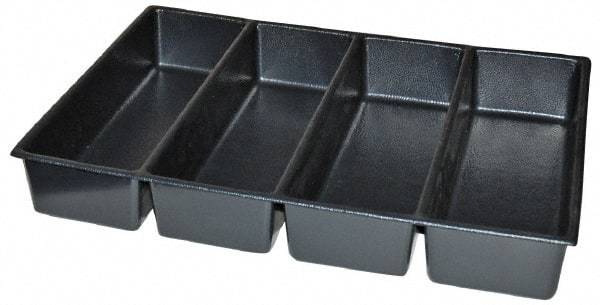 Kennedy - Tool Box Durable ABS Plastic Organizer - 25" Wide x 18-1/2" Deep x 4" High, Black, For 29" Wide Roller Cabinets - Industrial Tool & Supply