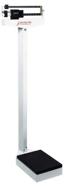 Detecto - Mechanical Beam Display, 350 Lb. Capacity, Eye-Level Mechanical Beam Scale without Height Rod - 4 Ounce/100g Graduation, 59" High, 14-1/2" Platform Length x 10-1/2" Width - Industrial Tool & Supply