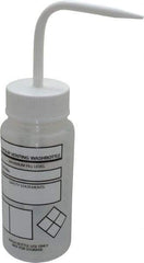 Dynalon Labware - 250 mL Safety Wash Bottle - Polyethylene, Translucent, 9" High x 6-1/2" Diam, 3/4" Cap - Industrial Tool & Supply