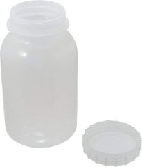 Bel-Art - 32 oz Wide-Mouth Bottle - Polypropylene, Translucent, 7" High x 3.9" Diam, 3/4" Cap - Industrial Tool & Supply