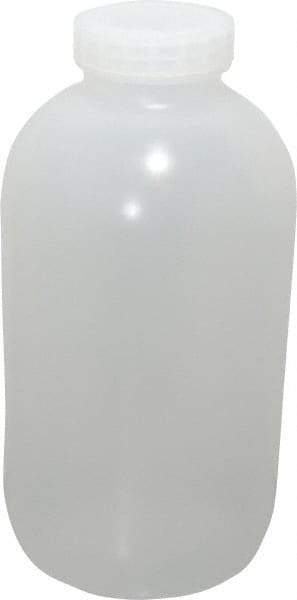 Bel-Art - 1 Gal Wide-Mouth Bottle - Polypropylene, Translucent, 11.3" High x 5.9" Diam, 3/4" Cap - Industrial Tool & Supply