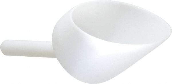 Bel-Art - 32 oz White Polyethylene Round Bottom Scoop - 4.9" Wide x 5-1/2" Deep Bowl, 5" Handle Length, 10" OAL - Industrial Tool & Supply
