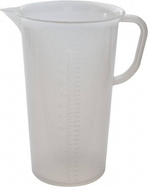 Bel-Art - 3,000 ml Polypropylene Graduated Pitcher - 100 ml Graduation, x 10-1/2" High - Industrial Tool & Supply