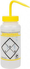 Bel-Art - 16 oz Safety Wash Bottle - Polyethylene, Yellow, 43mm Cap - Industrial Tool & Supply
