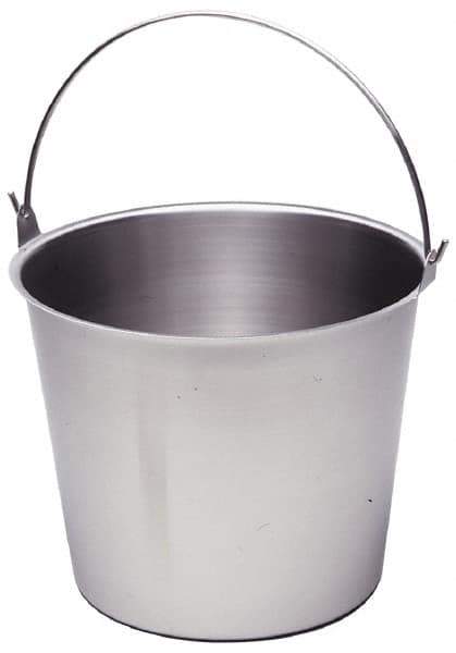 VOLLRATH - 4 Gal Tapered Cylinder Stainless Steel Pail - 10-1/8" High x 12" Diam - Industrial Tool & Supply