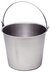 VOLLRATH - 4 Gal Tapered Cylinder Stainless Steel Pail - 10-1/8" High x 12" Diam - Industrial Tool & Supply