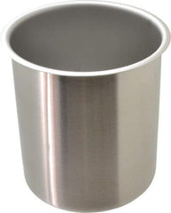 VOLLRATH - Round, Chrome Stainless Steel Food Storage Container - 7.3" High x 6.1" Wide - Industrial Tool & Supply