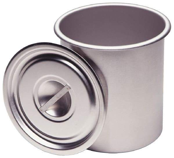 VOLLRATH - Round, Chrome Stainless Steel Food Storage Container - 10.9" High x 9" Wide - Industrial Tool & Supply