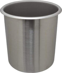 VOLLRATH - Round, Chrome Stainless Steel Food Storage Container - 7.6" High x 6-1/2" Wide - Industrial Tool & Supply