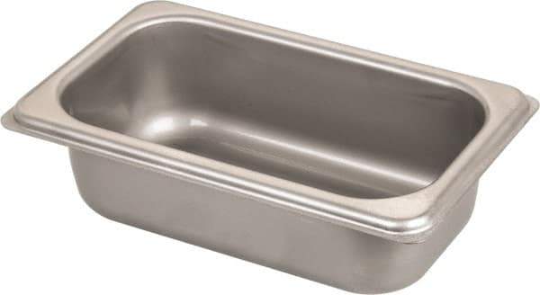 VOLLRATH - Rectangular, Chrome Stainless Steel Food Pan - 2" High x 4.3" Wide x 6.9" Long - Industrial Tool & Supply