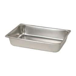 VOLLRATH - Rectangular, Chrome Stainless Steel Food Pan - 2-1/2" High x 6.4" Wide x 10.4" Long - Industrial Tool & Supply