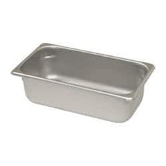 VOLLRATH - Rectangular, Chrome Stainless Steel Food Pan - 4" High x 6.9" Wide x 12.8" Long - Industrial Tool & Supply