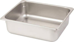 VOLLRATH - Rectangular, Chrome Stainless Steel Food Pan - 4" High x 10.4" Wide x 12.8" Long - Industrial Tool & Supply