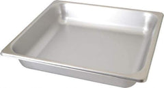 VOLLRATH - Rectangular, Chrome Stainless Steel Food Pan - 2-1/2" High x 12.8" Wide x 13.9" Long - Industrial Tool & Supply