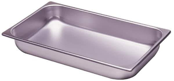 VOLLRATH - Rectangular, Chrome Stainless Steel Food Pan - 4" High x 12.8" Wide x 20.8" Long - Industrial Tool & Supply