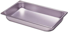 VOLLRATH - Rectangular, Chrome Stainless Steel Food Pan - 2-1/2" High x 12.8" Wide x 20.8" Long - Industrial Tool & Supply