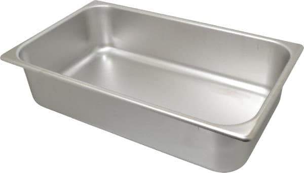 VOLLRATH - Rectangular, Chrome Stainless Steel Food Pan - 4" High x 9.8" Wide x 16.4" Long - Industrial Tool & Supply