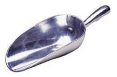 VOLLRATH - 24 oz Silver Cast Aluminum Round Bottom Scoop - 4" Wide Bowl, 3.4" Handle Length, 10.8" OAL - Industrial Tool & Supply