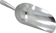 VOLLRATH - 55 oz Silver Cast Aluminum Round Bottom Scoop - 5-1/2" Wide Bowl, 4" Handle Length, 14.4" OAL - Industrial Tool & Supply