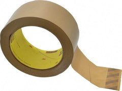 3M - 2" x 55 Yd Natural (Color) Rubber Adhesive Sealing Tape - Polypropylene Film Backing, 3.1 mil Thick, 70 Lb Tensile Strength, Series 375 - Industrial Tool & Supply