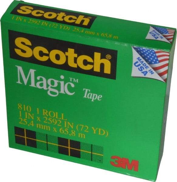 3M - 1" x 72 Yd Clear Acrylic Adhesive Packaging Tape - Acetate Backing, 2.5 mil Thick, 15 Lb Tensile Strength, Series 810 - Industrial Tool & Supply