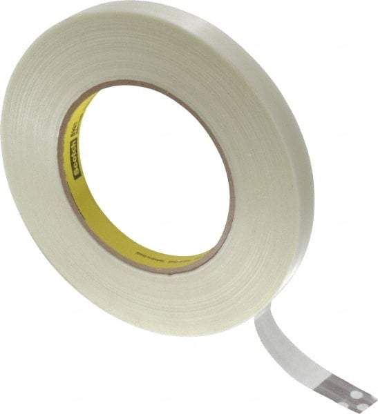 3M - 1/2" x 60 Yd Clear Rubber Adhesive Packaging Tape - Polypropylene Film Backing, 6.6 mil Thick, 380 Lb Tensile Strength, Series 8981 - Industrial Tool & Supply