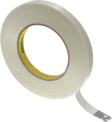 3M - 1/2" x 60 Yd Clear Rubber Adhesive Packaging Tape - Polypropylene Film Backing, 6.6 mil Thick, 380 Lb Tensile Strength, Series 8981 - Industrial Tool & Supply