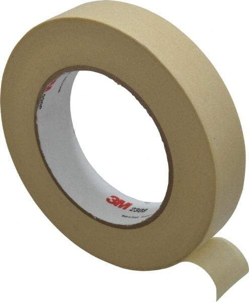 3M - 1" Wide x 60 Yd Long Tan Paper Masking Tape - Series 2308, 5.3 mil Thick, 22 In/Lb Tensile Strength - Industrial Tool & Supply