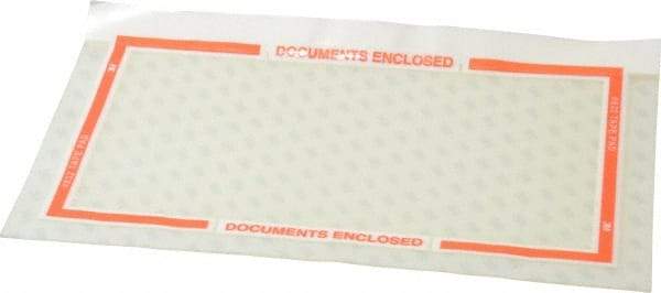 3M - 1,000 Piece, 10" Long x 6" Wide, Sheet - Documents Enclosed, Clear with Orange Border - Industrial Tool & Supply