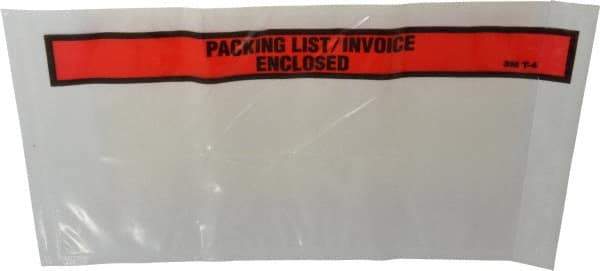 3M - 1,000 Piece, 10" Long x 5-1/2" Wide, Envelope - Packing List/Invoice Enclosed, Orange Top Border - Industrial Tool & Supply