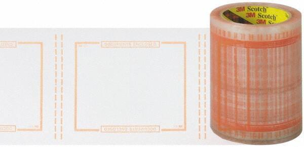 3M - 400 Piece, 10" Long x 6" Wide, Tape Roll - Document Enclosed, Clear with Orange Border - Industrial Tool & Supply