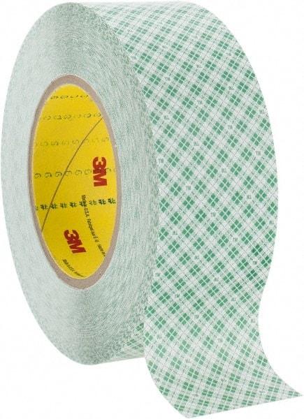 3M - 2" x 36 Yd Rubber Adhesive Double Sided Tape - 9 mil Thick, White, Polyethylene Film Liner, Continuous Roll, Series 9589 - Industrial Tool & Supply