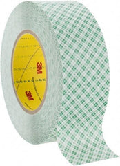 3M - 2" x 36 Yd Rubber Adhesive Double Sided Tape - 9 mil Thick, White, Polyethylene Film Liner, Continuous Roll, Series 9589 - Industrial Tool & Supply