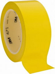 3M - Yellow Solid Color Vinyl Tape - 2" Wide x 108' Long x 5.2 mil Thick, General Traffic - Industrial Tool & Supply