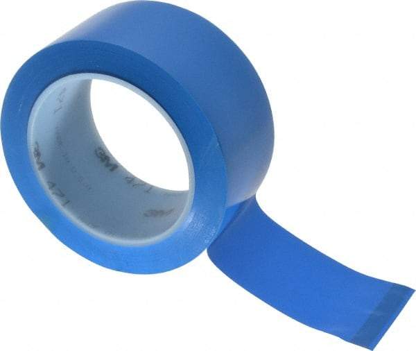 3M - Blue Solid Color Vinyl Tape - 2" Wide x 108' Long x 5.2 mil Thick, General Traffic - Industrial Tool & Supply
