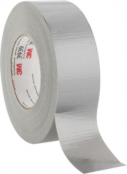 3M - 2" x 55m Silver Duct Tape - 9 mil, Rubber Adhesive, Polyethylene Film Backing, 25 Lb/ln Tensile Strength, 200°F Max, Series 3939 - Industrial Tool & Supply