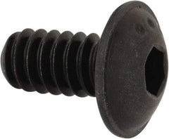 Made in USA - #10-24 UNC Hex Socket Drive, Button Screw - Alloy Steel, Black Oxide Finish, Fully Threaded, 3/8" Length Under Head - Industrial Tool & Supply