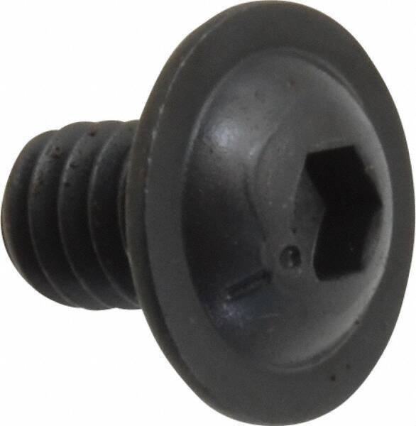 Made in USA - 1/4-20 UNC Hex Socket Drive, Button Screw - Alloy Steel, Black Oxide Finish, Fully Threaded, 3/8" Length Under Head - Industrial Tool & Supply