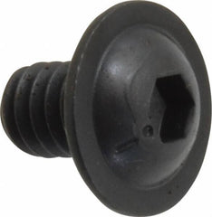 Made in USA - 1/4-20 UNC Hex Socket Drive, Button Screw - Alloy Steel, Black Oxide Finish, Fully Threaded, 3/8" Length Under Head - Industrial Tool & Supply