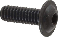 Made in USA - 1/4-20 UNC Hex Socket Drive, Button Screw - Alloy Steel, Black Oxide Finish, Fully Threaded, 3/4" Length Under Head - Industrial Tool & Supply