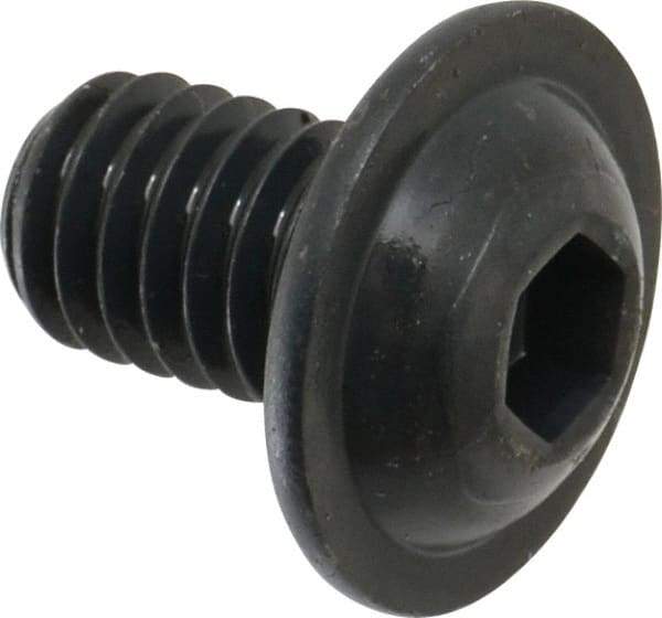 Made in USA - 5/16-18 UNC Hex Socket Drive, Button Screw - Alloy Steel, Black Oxide Finish, Fully Threaded, 1/2" Length Under Head - Industrial Tool & Supply