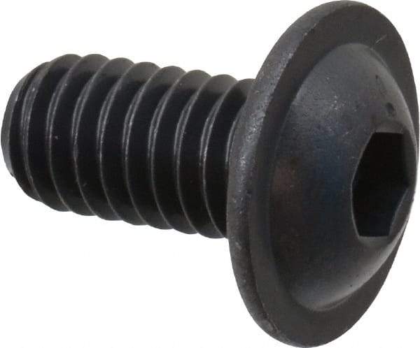 Made in USA - 5/16-18 UNC Hex Socket Drive, Button Screw - Alloy Steel, Black Oxide Finish, Fully Threaded, 5/8" Length Under Head - Industrial Tool & Supply