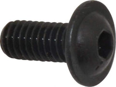 Made in USA - 5/16-18 UNC Hex Socket Drive, Button Screw - Alloy Steel, Black Oxide Finish, Fully Threaded, 3/4" Length Under Head - Industrial Tool & Supply