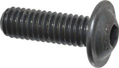Made in USA - 5/16-18 UNC Hex Socket Drive, Button Screw - Alloy Steel, Black Oxide Finish, Fully Threaded, 1" Length Under Head - Industrial Tool & Supply