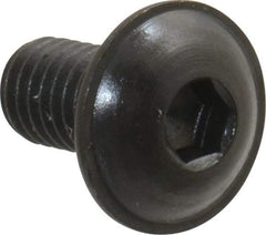 Made in USA - #10-32 UNF Hex Socket Drive, Button Screw - Alloy Steel, Black Oxide Finish, Fully Threaded, 3/8" Length Under Head - Industrial Tool & Supply