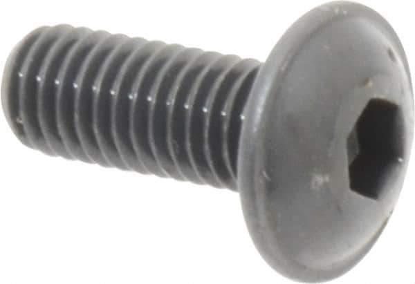 Made in USA - #10-32 UNF Hex Socket Drive, Button Screw - Alloy Steel, Black Oxide Finish, Fully Threaded, 1/2" Length Under Head - Industrial Tool & Supply