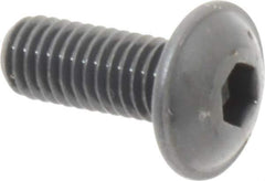 Made in USA - #10-32 UNF Hex Socket Drive, Button Screw - Alloy Steel, Black Oxide Finish, Fully Threaded, 1/2" Length Under Head - Industrial Tool & Supply