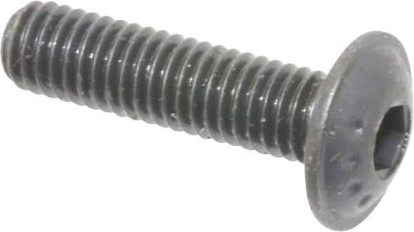 Made in USA - #10-32 UNF Hex Socket Drive, Button Screw - Alloy Steel, Black Oxide Finish, Fully Threaded, 3/4" Length Under Head - Industrial Tool & Supply